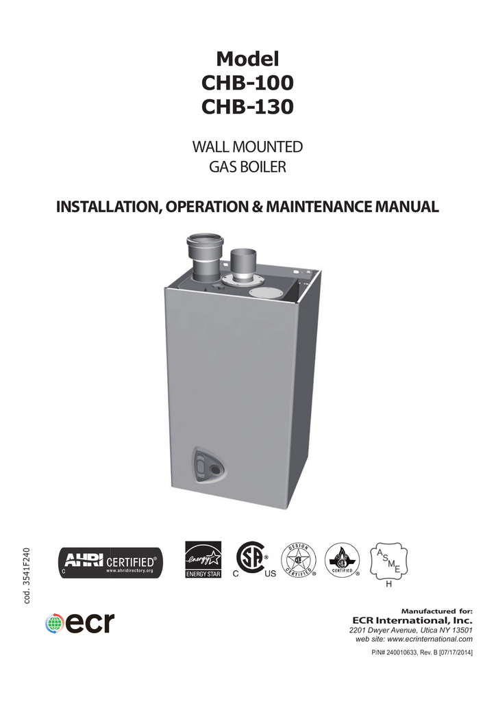 Utica Boilers CuB Series Operation and Installation Manual
