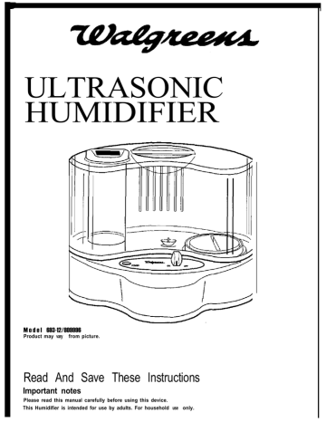 Walgreens 693-12/809996 User manual | Manualzz