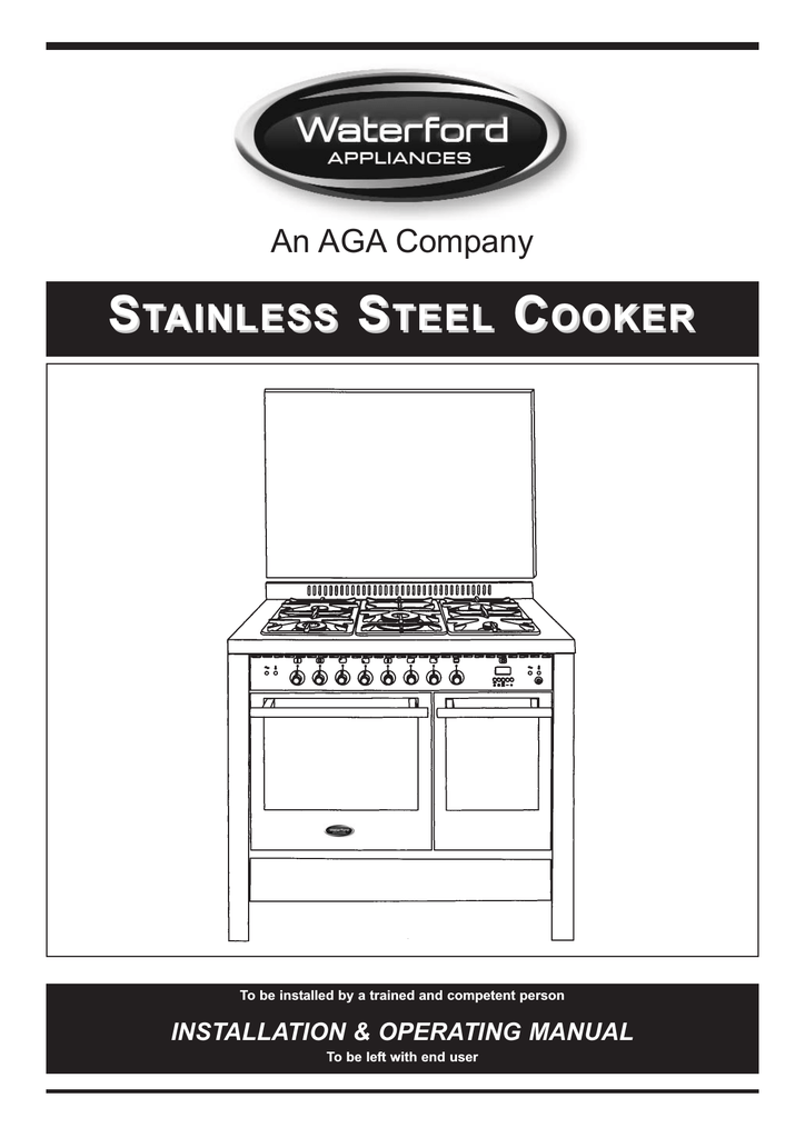 Waterford Appliances Stainless Stell Cooker User's Manual Manualzz