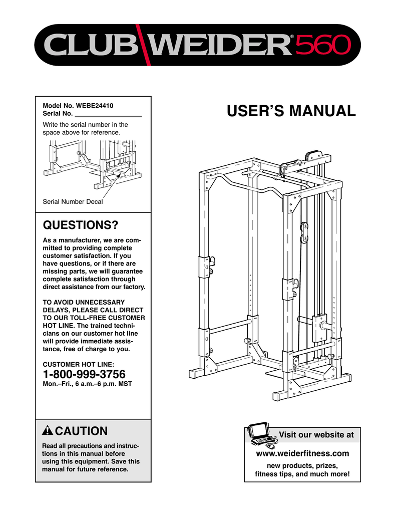 Weider Webe2441 User S Manual Manualzz Com