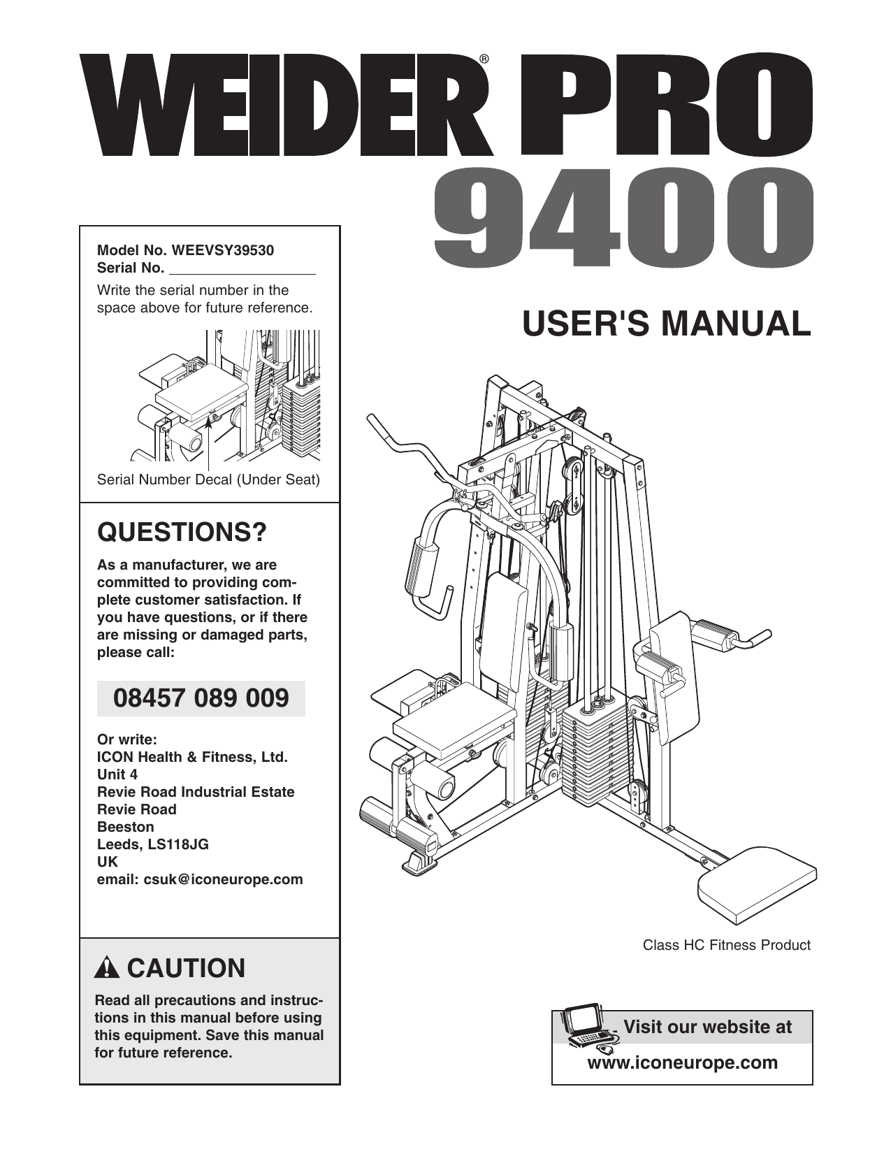 weider 9400 multi gym
