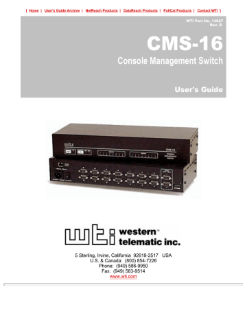 Western Telematic CMS-16 User's Guide | Manualzz