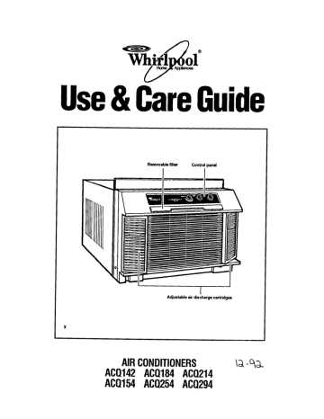 Whirlpool ACQ142 User's Manual | Manualzz