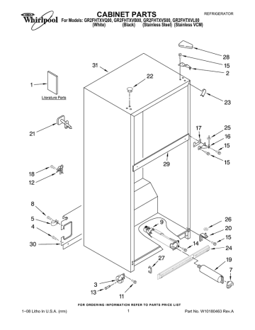 whirlpool refrigerator parts manual