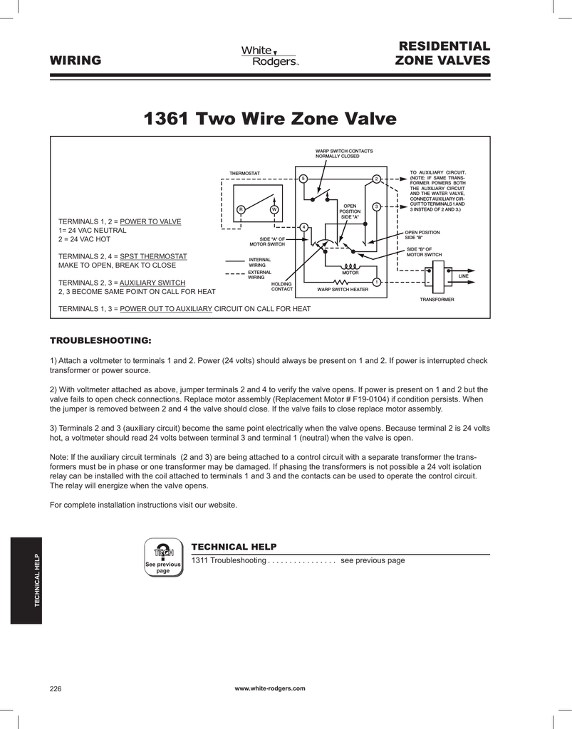 White Rodgers 1361 102 Hydronic Zone