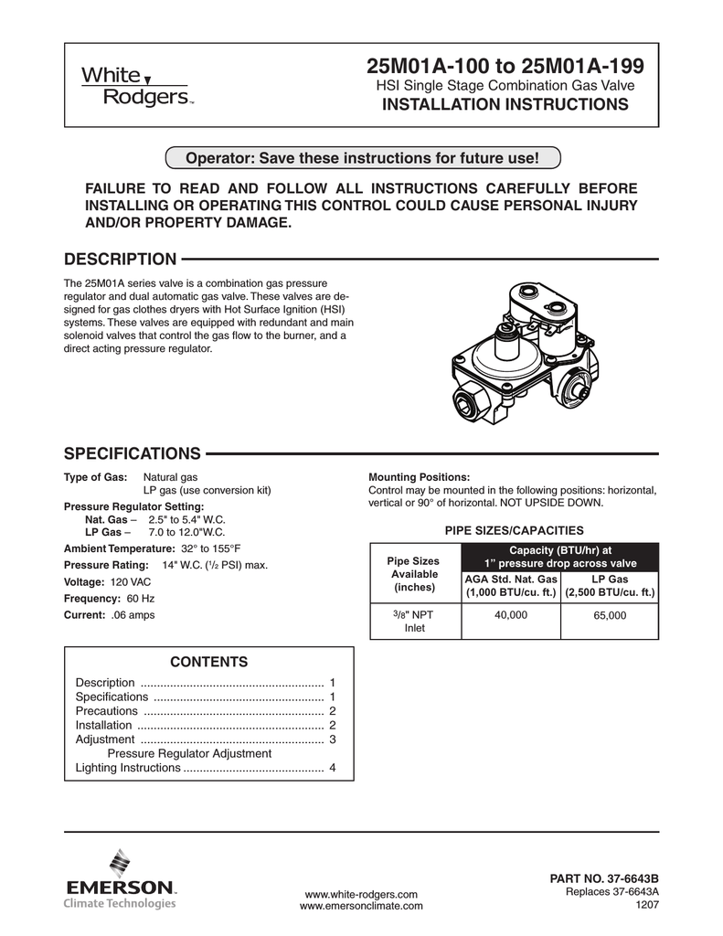 White Rodgers 25m01a 100 Installation Guide Manualzz