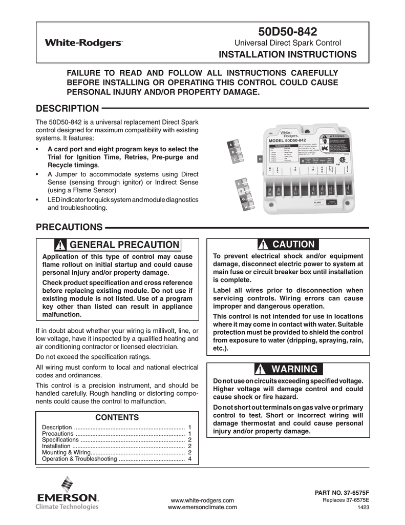 White Rodgers Gas Valve Cross Reference Chart