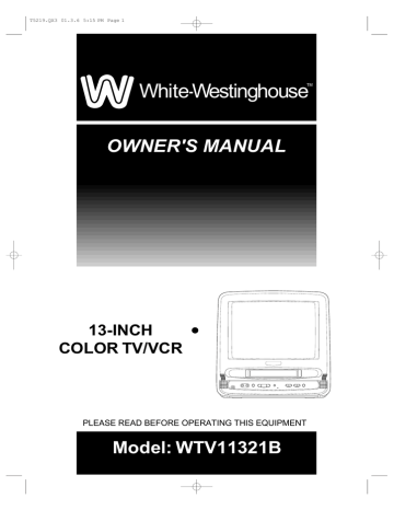 ON SCREEN DISPLAY. White-Westinghouse WTV-11321B, WTV11321B | Manualzz