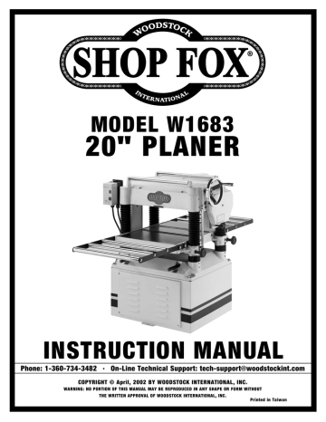 Woodstock W1683 User's Manual | Manualzz