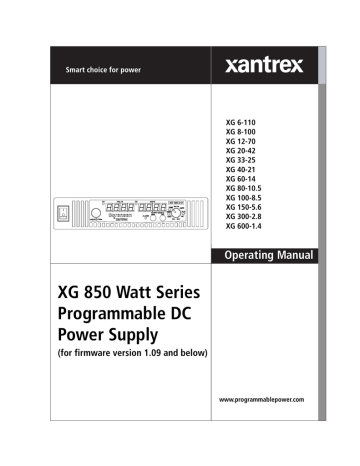Xantrex DC XG 850 User's Manual | Manualzz