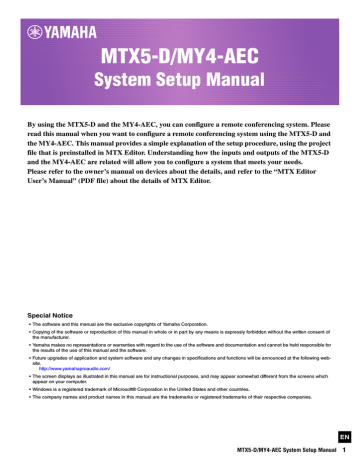 Yamaha MTX5 Owner's Manual | Manualzz
