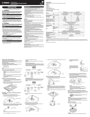 Yamaha VXC8/VXC8W/VXC6/VXC6W Owner's Manual | Manualzz