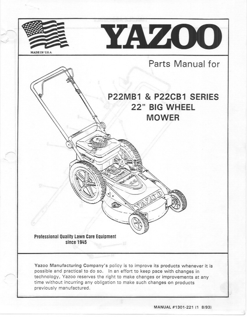 Yazoo big wheel online mower parts