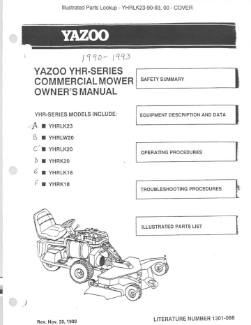 Yazoo/Kees YHR-SERIES User's Manual | Manualzz