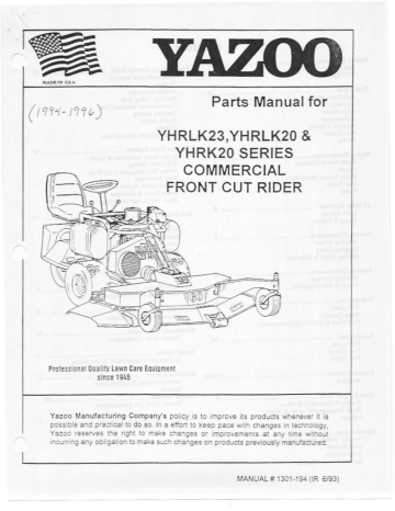 Yazoo/Kees YHRLK20 User's Manual | Manualzz