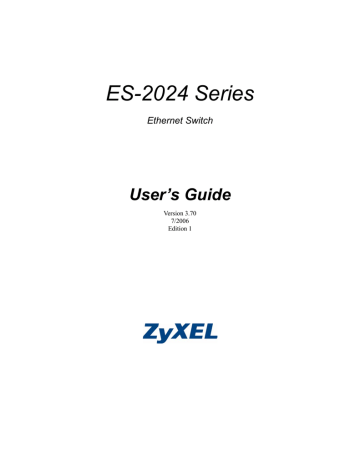 ZyXEL Dimension ES-2024 User's Manual | Manualzz