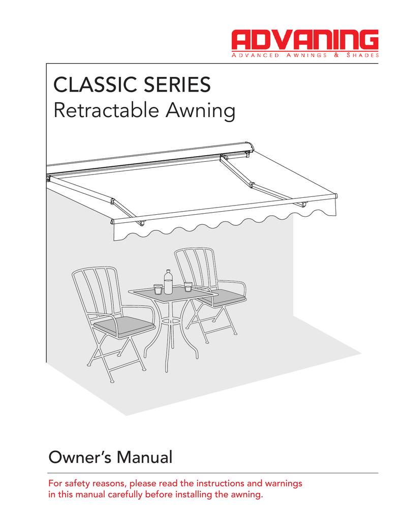 Auction manoeuvring Manual for awning from 120,150 200,250 180 