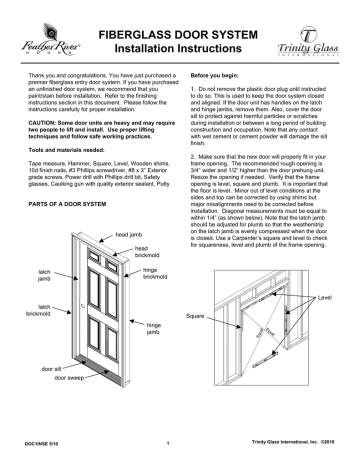 Feather River Doors A42105-3A4 Instructions / Assembly | Manualzz