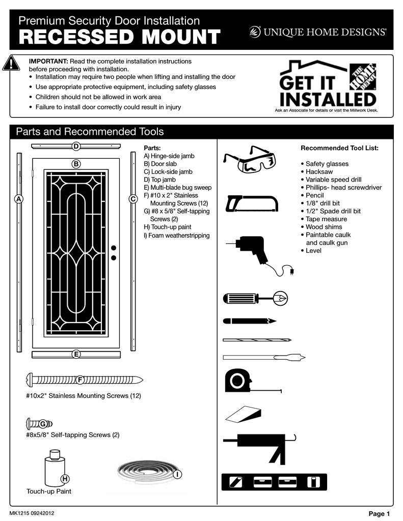 Unique Home Designs 1s2026en2whp1a Installation Guide Manualzz Com