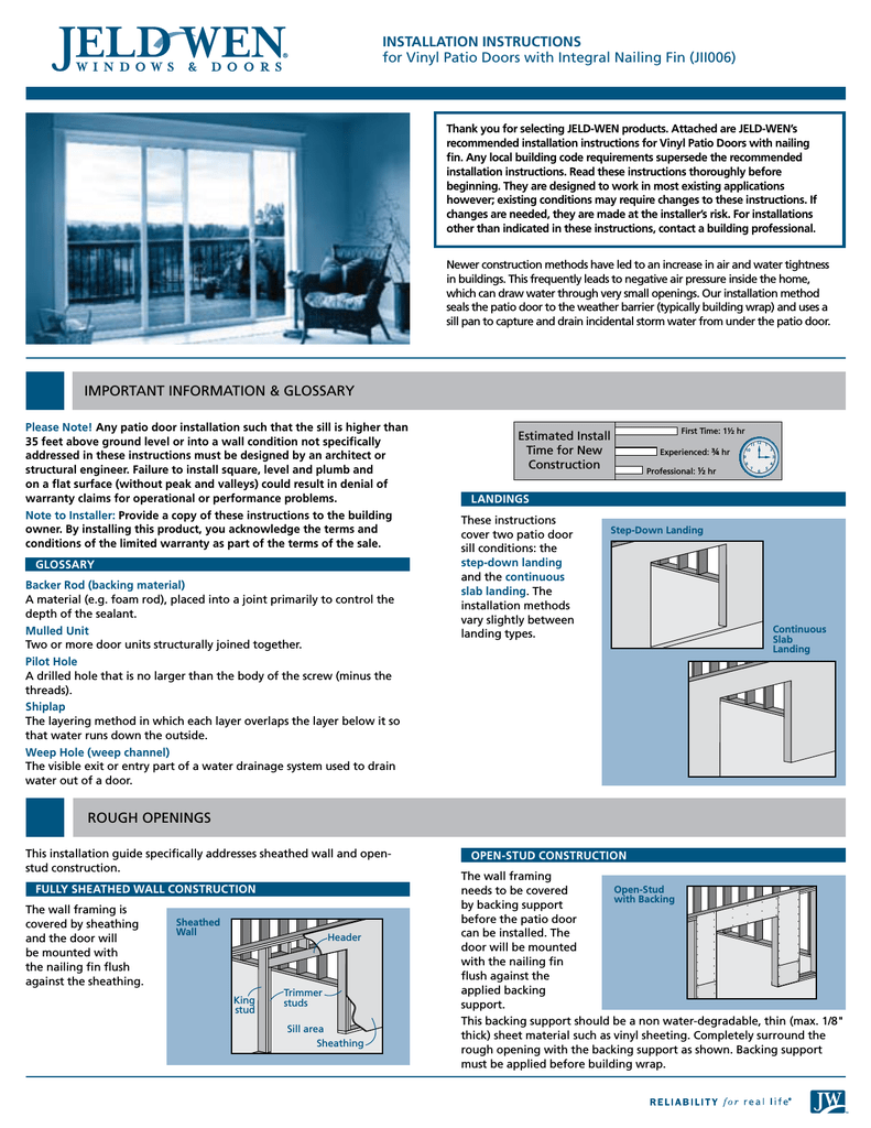 Jeld Wen Sierra Le 6068lpdp Rh Instructions Assembly Manualzz Com