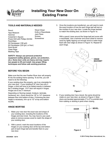 Feather River Doors EM15012068Z375 Instructions / Assembly | Manualzz