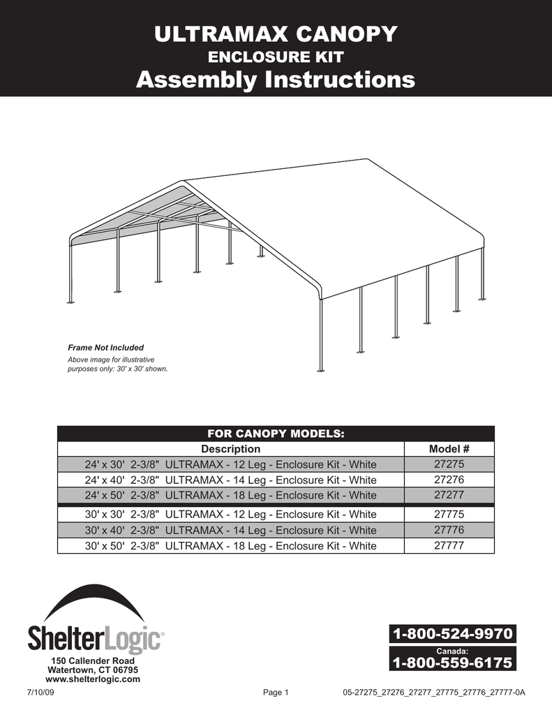 ShelterLogic 27776 Installation guide Manualzz