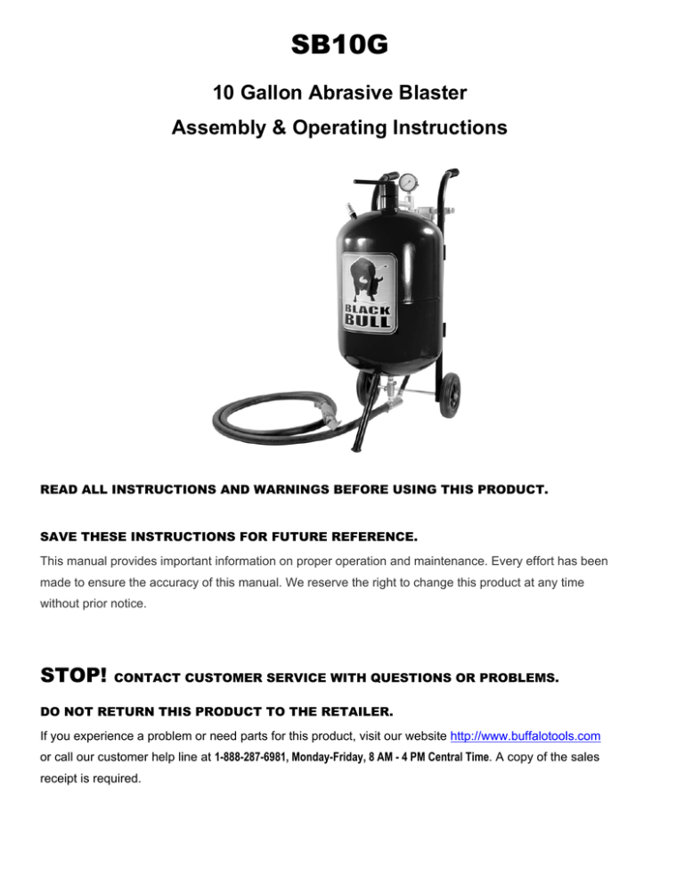 Black Bull SB10G User manual Manualzz