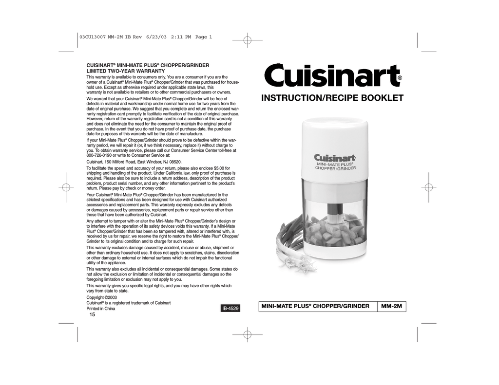 Cuisinart MM2M Owner's manual Manualzz
