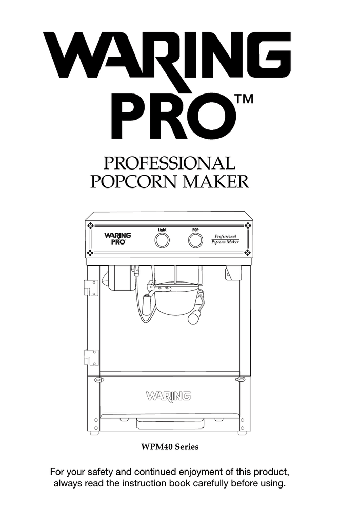 Waring Pro Wpm40tr User Guide Manualzz