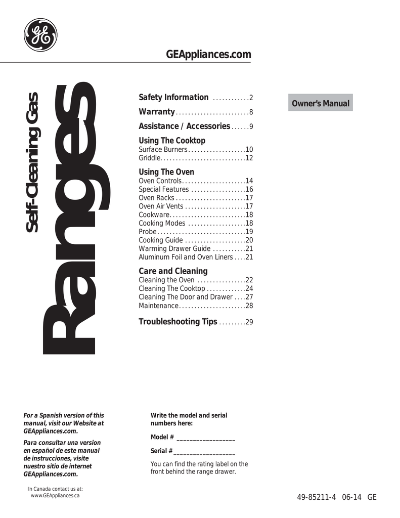Ge Jgs750eefes User Guide Manualzz Ge Jgs750eefes User Guide Manualzz