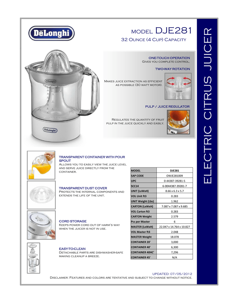 delonghi citrus juicer
