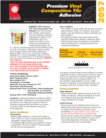 Roberts 2057 0 Installation Guide Manualzz Roberts 2057 0 Installation Guide, Roberts Floor Adhesive 2057