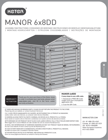 Keter 213413, Manor 6x8 Resin Outdoor Storage Handleiding | Manualzz