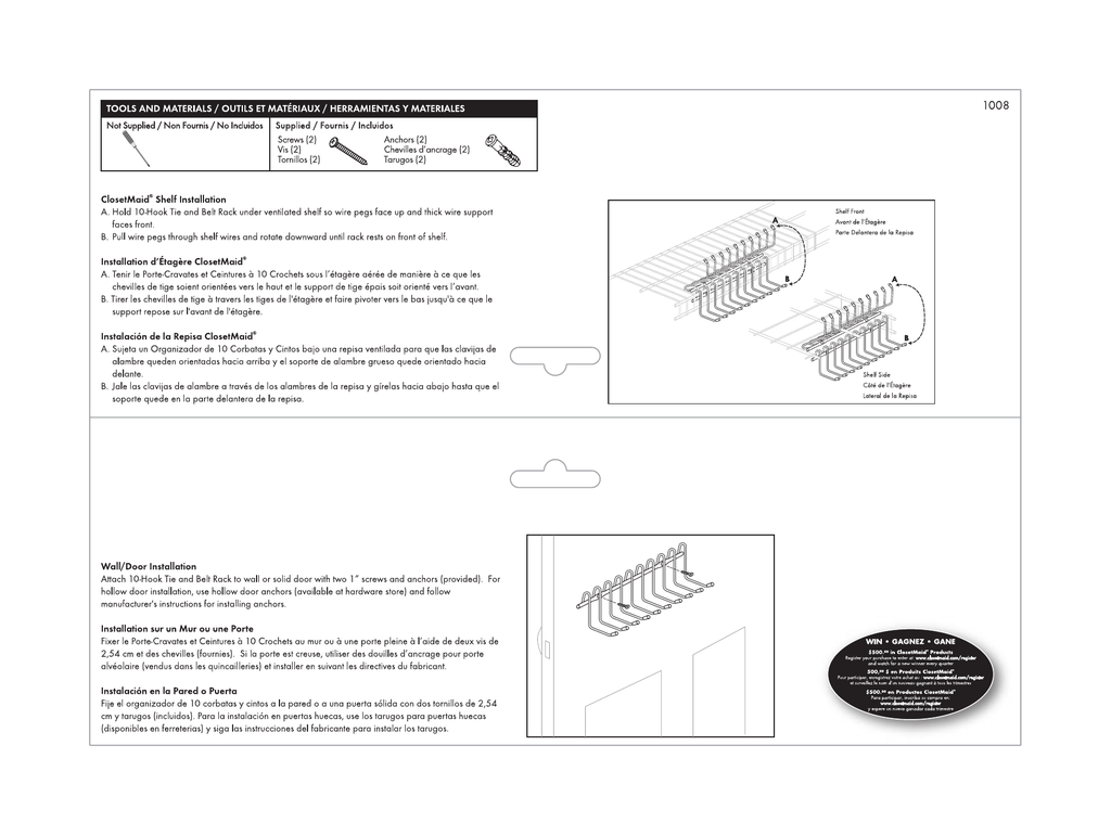 Closetmaid 71008 Instructions Assembly Manualzz Com