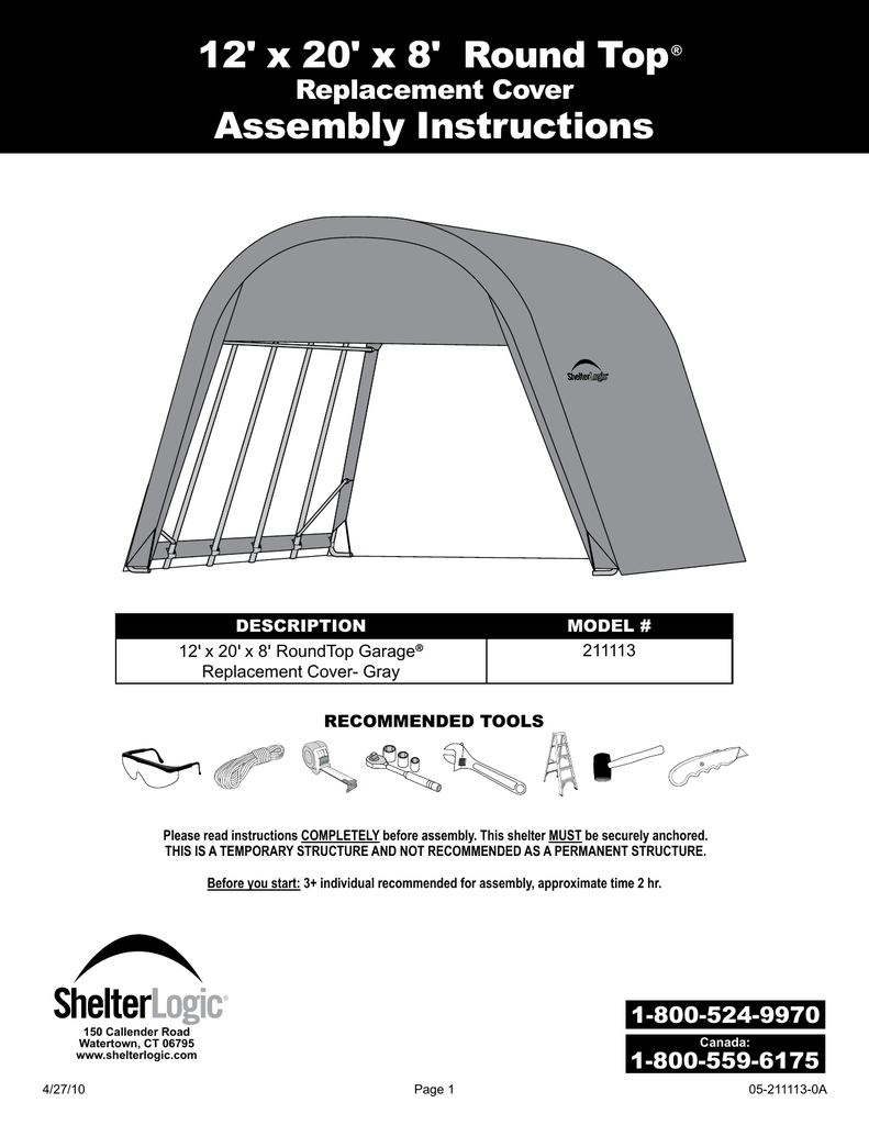 Shelterlogic 72342 Installation Guide Manualzz