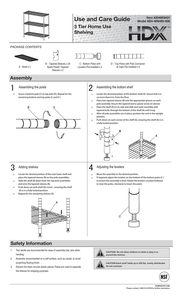 Hdx Eh Wshdi 006 Instructions Assembly Manualzz