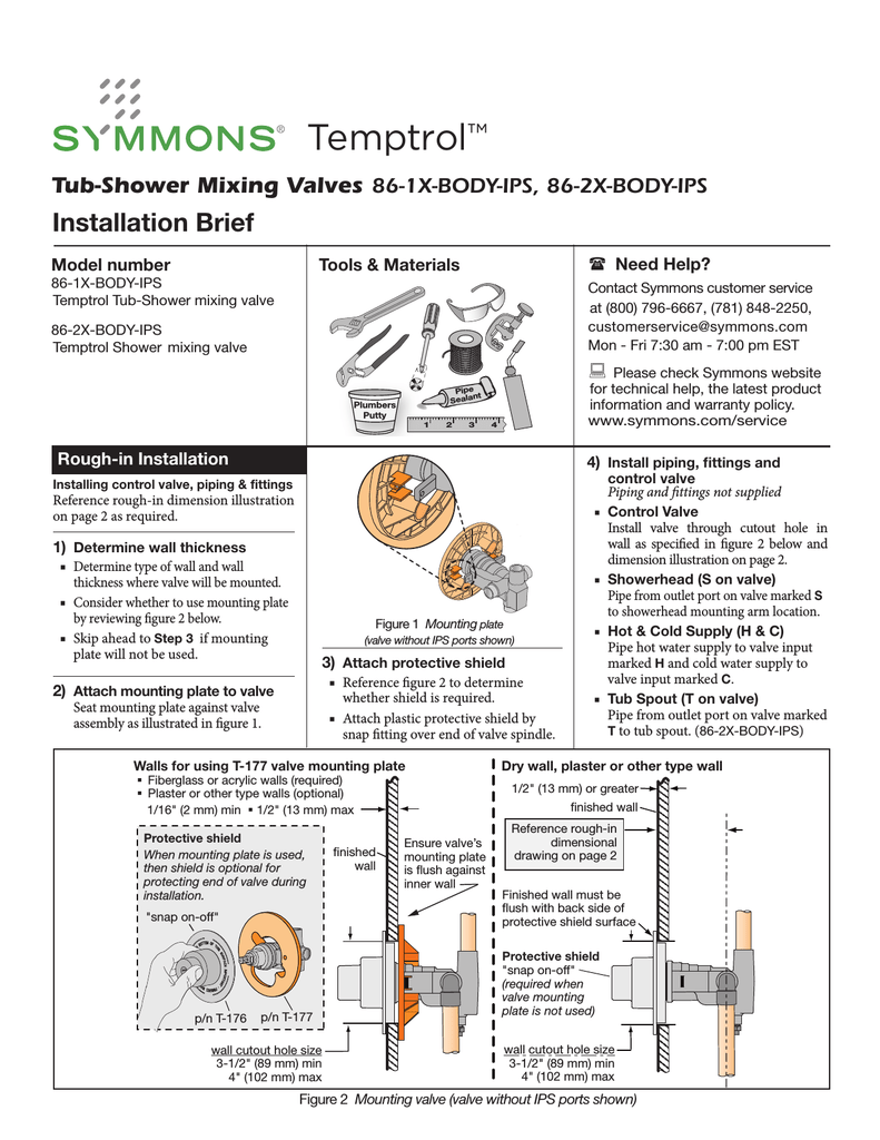 Symmons 86 2x Instructions Assembly Manualzz Com