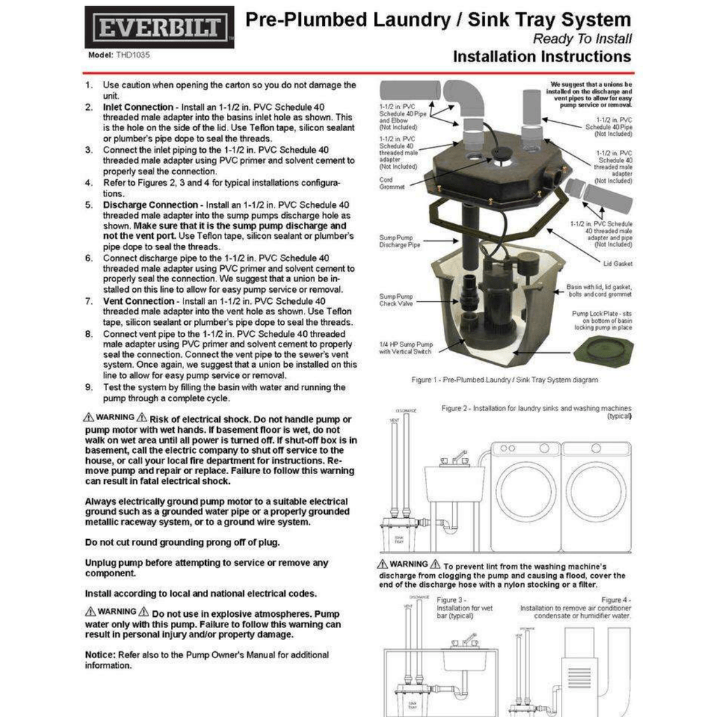 Everbilt THD1035 Installation guide Manualzz