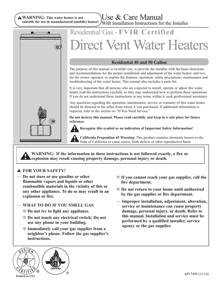 Rheem Performance XG50T06DV36U0 User guide | Manualzz