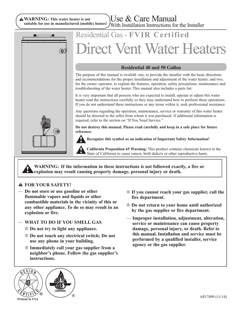 Rheem Performance Xg50t06dv36u0 User Guide Manualzz