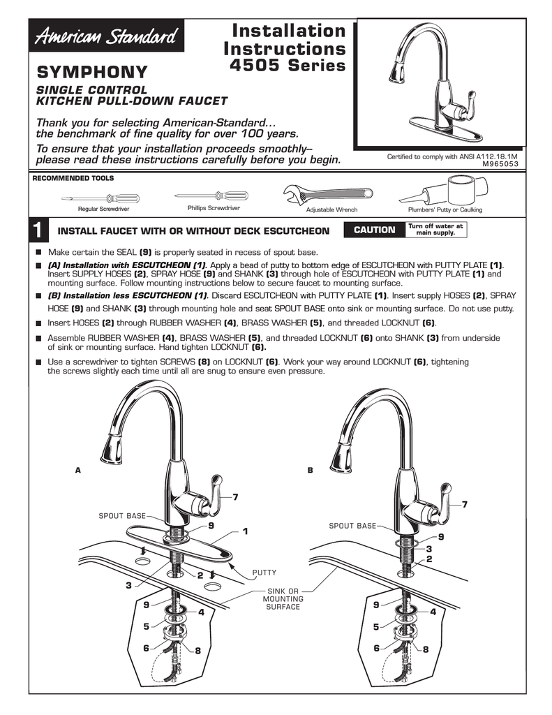 American Standard Kitchen Faucet Repair Instructions Hampton 2 Handle   003808791 1 287a2b7e3f0c14c4f51de1ca55cef338 