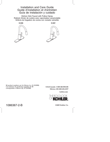 Kohler K-597-VS, K-597-CP Installation guide | Manualzz