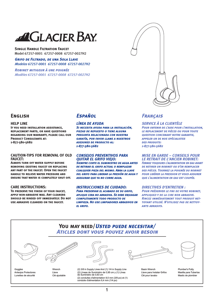 Glacier Bay 67257 0008 Installation Guide Manualzz