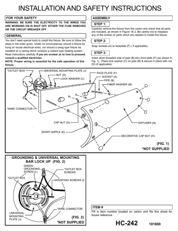 Sea Gull Lighting 49180BLE-98 Installation Guide | Manualzz