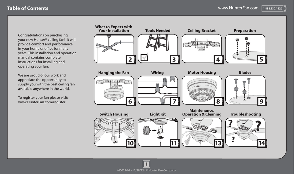 Hunter 52062 Installation Guide Manualzz Com