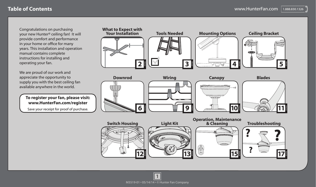 Hunter 59054 Installation Guide Manualzz, Hunter Ceiling Fan Downrod Installation