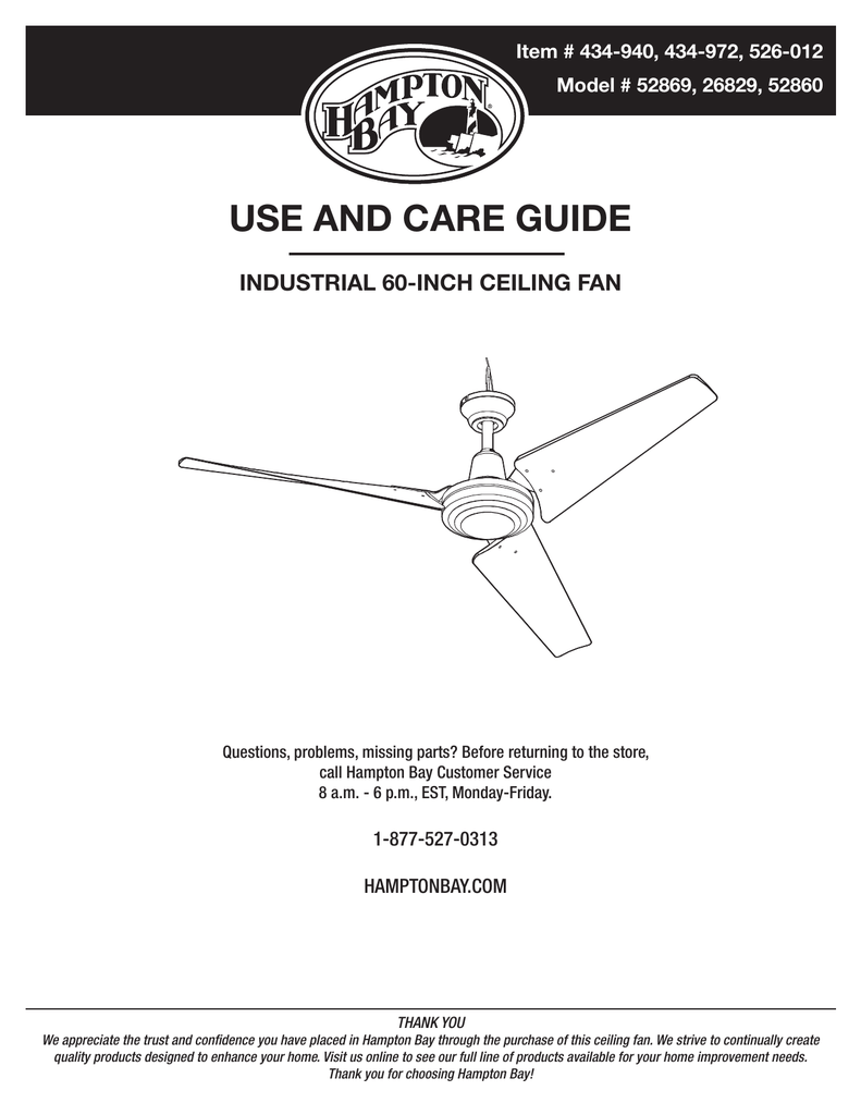Hampton Bay 26829 Installation Guide 