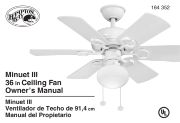 Hampton Bay AG806C-WH Instructions 