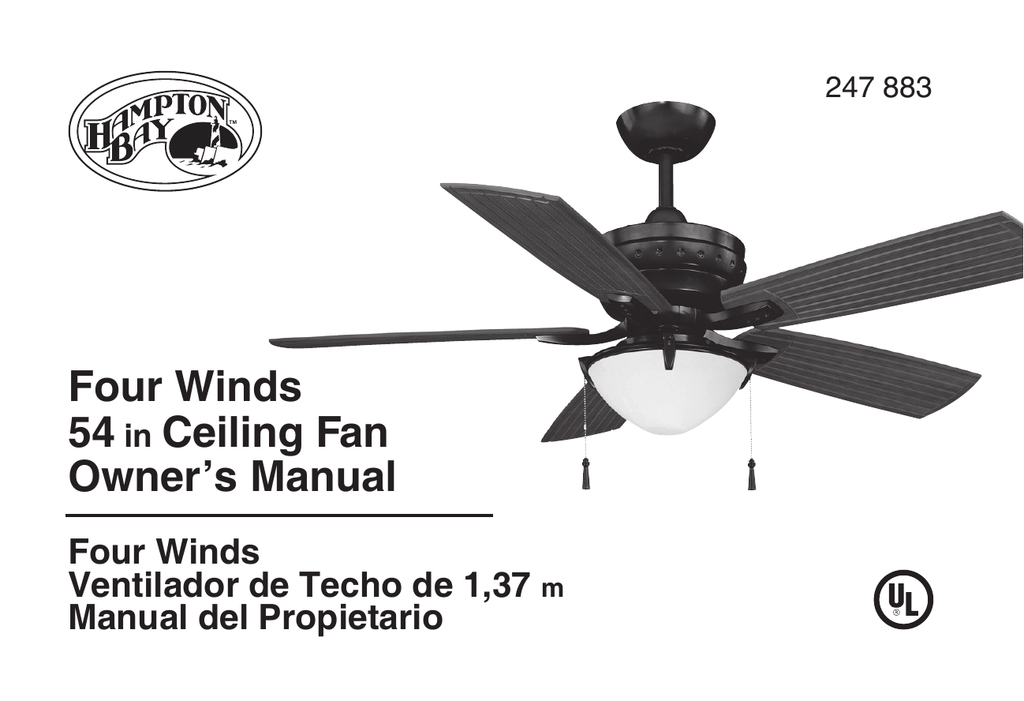 Hampton Bay Ac457 Wb Instructions Assembly Manualzz Hampton Bay Ac457 Wb Instructions, Hampton Bay Four Winds Ceiling Fan