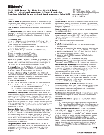 Woods Timers Instructions, Woods 50015